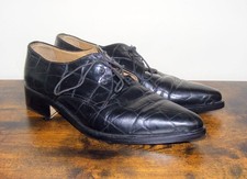 Patrick Cox vintage Y2K shoes size 41.5 EUR UK 7.5 leather soles black crocodile