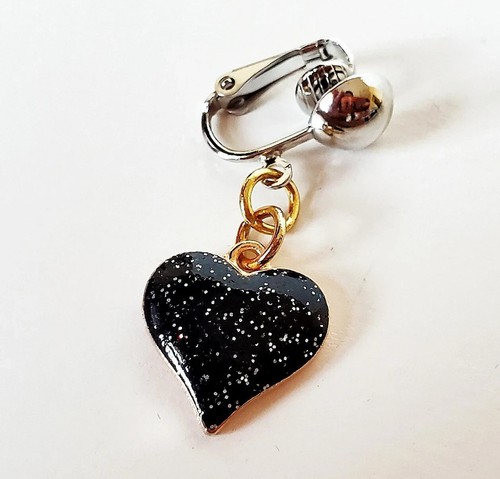 Fake piercing clit clip black - piercing,
