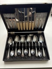 Canteen Of Cutlery In Case Warranted Sheffield Chromide Stainless Steel 24 Items