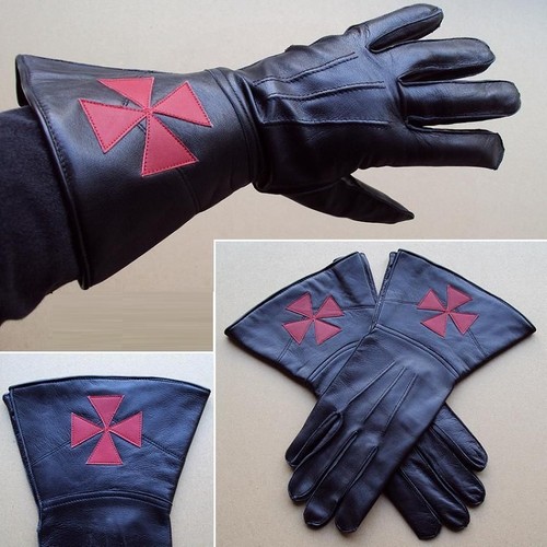 Knights templar black leather - black,