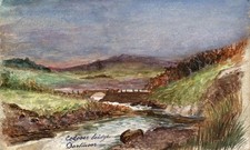 CADOVER BRIDGE DARTMOOR Small Antique Watercolour Painting 1911