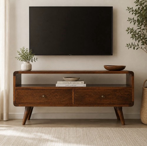 Curved chestnut stand - curved, tv