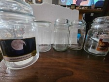 5 large empty glass candle