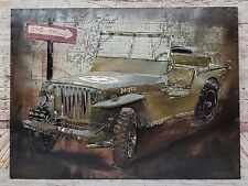WILLYS MILITARY JEEP ON METAL