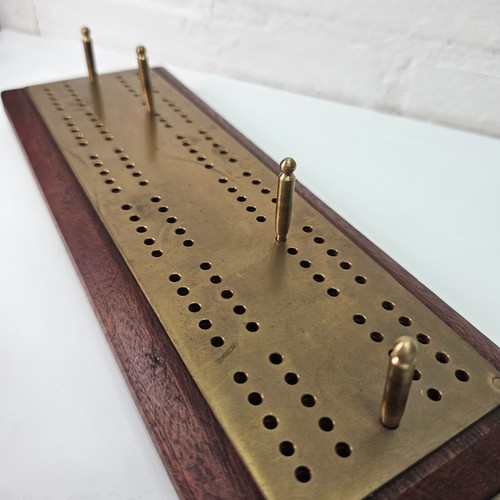 Vintage solid brass and wood - brass,