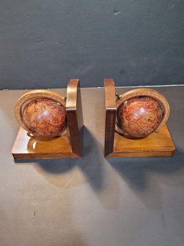 Vintage wooden world - wooden, globe