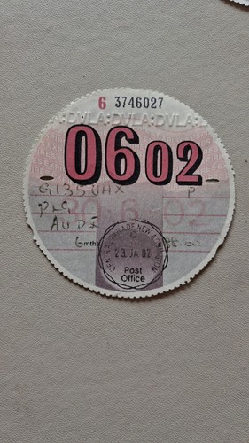 Genuine june 2002 tax disc - genuine,