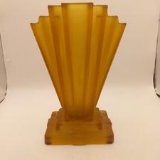 Art Deco frosted amber glass (h17)