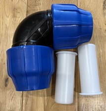 50MM 90 DEGREE MDPE COMPRESSION ELBOW WITH 2 OFF 50MM PIPE INSERTS
