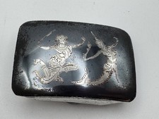 Vintage SIAM Sterling Silver 925 Enamel Dancing Mermaid Belt Buckle