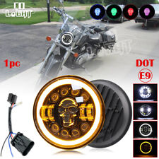 7" inch RGB LED Motorcycle Headlight Projector Hi/Lo DRL Light Motorbike Lamp