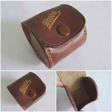 Vintage Stud Box Case 1950s Brown Leather Tooled Gilt Stitched Gentlemans 50s