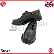 Black leather ghillie brogues - black,