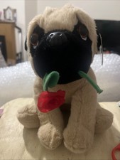 PUG DOG HOLDING A ROSE SWEET