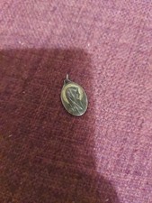 Virgin Mary, Our Lady Medal French Vintage Religious Holy  Plated Signed OBC