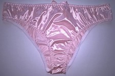 Very Sexy Shimmery Peach Satin Women's Panties Knickers CD TV Sissy  34 - 42" +