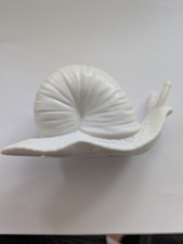 Parlane White Ceramic Snail Ornament Home Decor  With Labelled Approx 12cm Long