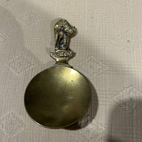 Vintage brass caddy spoon - brass,