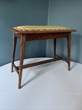 Vintage Oak Padded Footstool