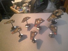7 Spaceships Earth Empire Kallistra metal Dreadnought Cruisers etc painted