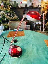 Vintage Table Lamp Halogen Telescopic Extendable Desk Lamp Red Transparent