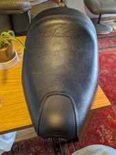 Indian Chief Bobber motorcycle solo seat mint white stiching
