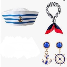 3PCS SET Sailor Hat, Scarf and