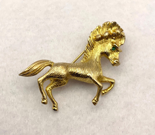 Vintage prancing horse - vintage, brooch