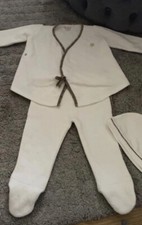 Baby girl white outfit and bib set bundle matching cosy toes 