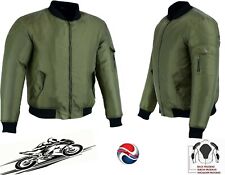 MENS GREEN WATERPROOF CE BREATHABLE TEXTILE MOTORBIKE / MOTORCYCLE BOMBER JACKET