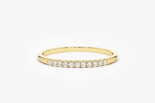 Viola Memory Diamond Gold Ring 11 Diamonds 0.10ct VS G-H 14K 585 Yellow Gold 