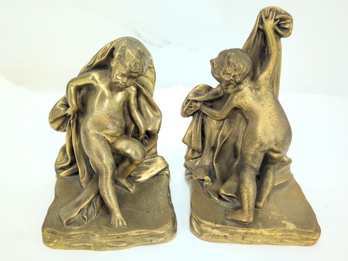 Antique cherub bookends solid - cherub,