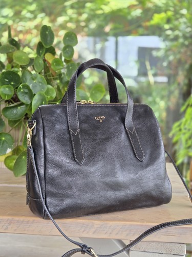 Fossil sydney black - black, leather