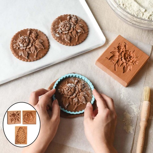 Wooden cookie mold embossing - mold,