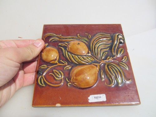 Vintage ceramic tile floral - ceramic,