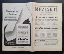 BATA SHOES AD FROM 2/11/1941, MEZIAKTI - VINTAGE CZECH WAR ERA THEATER PLAYBILL