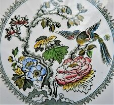 RARE 12" ENOCH WEDGWOOD (Tunstall Ltd.) "DAVENPORT" PLATE. pheasant and flowers