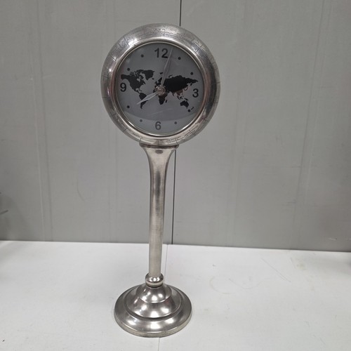 Silver chrome world globe - chrome,
