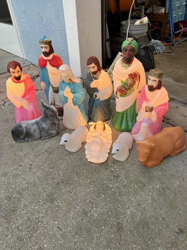 Vintage blow mold nativity set - vintage,