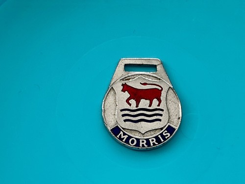 Vintage morris enamel key fob - key,