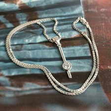 STEFANI ARGENTO Sterling Silver 925 Geometric Y Drop Pendant Necklace Modernist