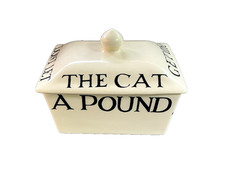 Emma Bridgwater Butter Dish and Lid - Black Toast 'Half a Pound'