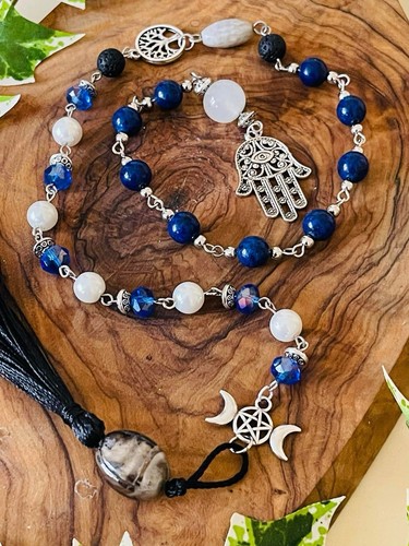 Throat chakra rosary wicca - rosary,