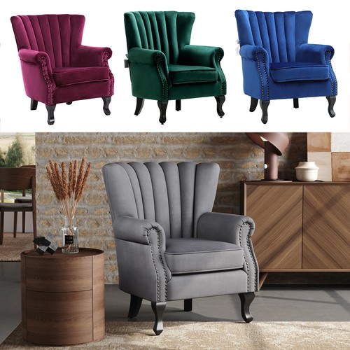 Velvet fabric armchair oyster - velvet/fabric,