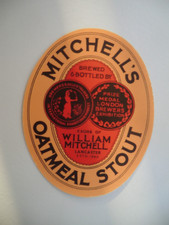 MINT WILLIAM MITCHELL LANCASTER OATMEAL STOUT BREWERY BEER BOTTLE LABEL
