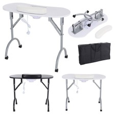 Foldable Manicure Nail Table Beauty Salon Portable Mobile Technician Work Desks