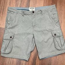 Mens Mantaray Grey Cotton Combat Cargo Shorts Size W 40 VGC