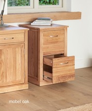 Baumhaus Mobel Oak Two Drawer Filing Cabinet COR07A (SRP £420) *CHIPPED*