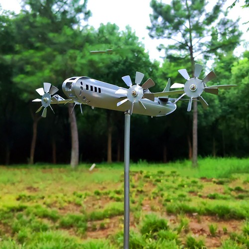 Airplane windmill silver - windmill,