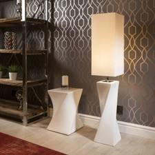 Large Elegant Envy Floor lamp BigTwiss White Ceramic Cotton Shade 4008